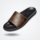 Sandália Slide Masculina de Couro Elegano® Malibu