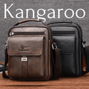 Mochila Masculina de Couro de Ombro Elegano® Kangaroo