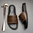 Sandália Slide Masculina de Couro Elegano® Malibu
