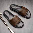 Sandália Slide Masculina de Couro Elegano® Malibu