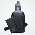 Bolsa Transversal Masculina de Couro Elegano® JEEP + Carteira de BRINDE!