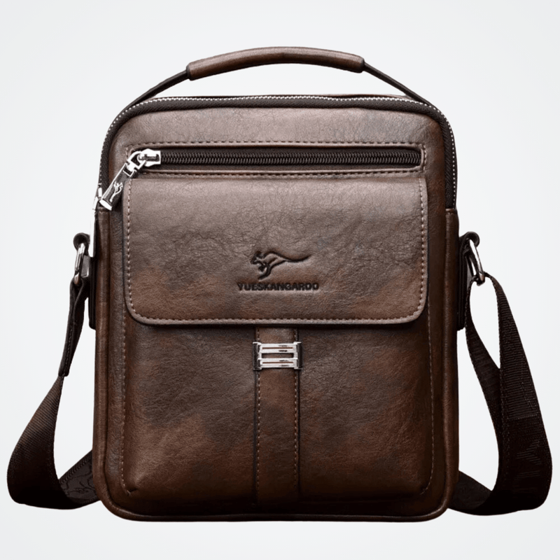 Mochila Masculina de Couro de Ombro Elegano® Kangaroo